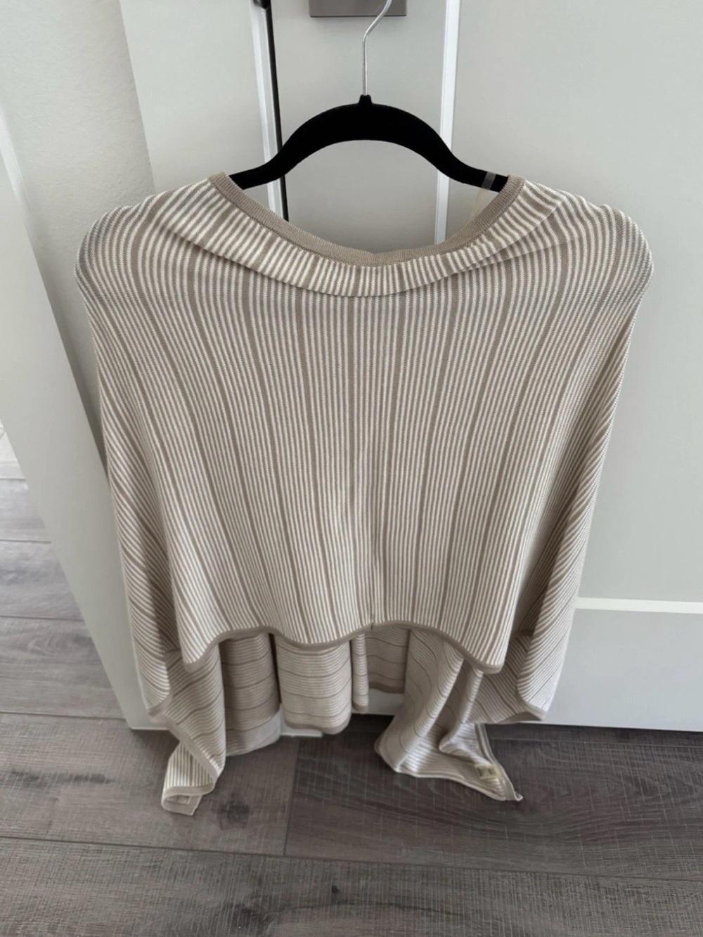 Calvin Klein Beige Striped Poncho, One Size